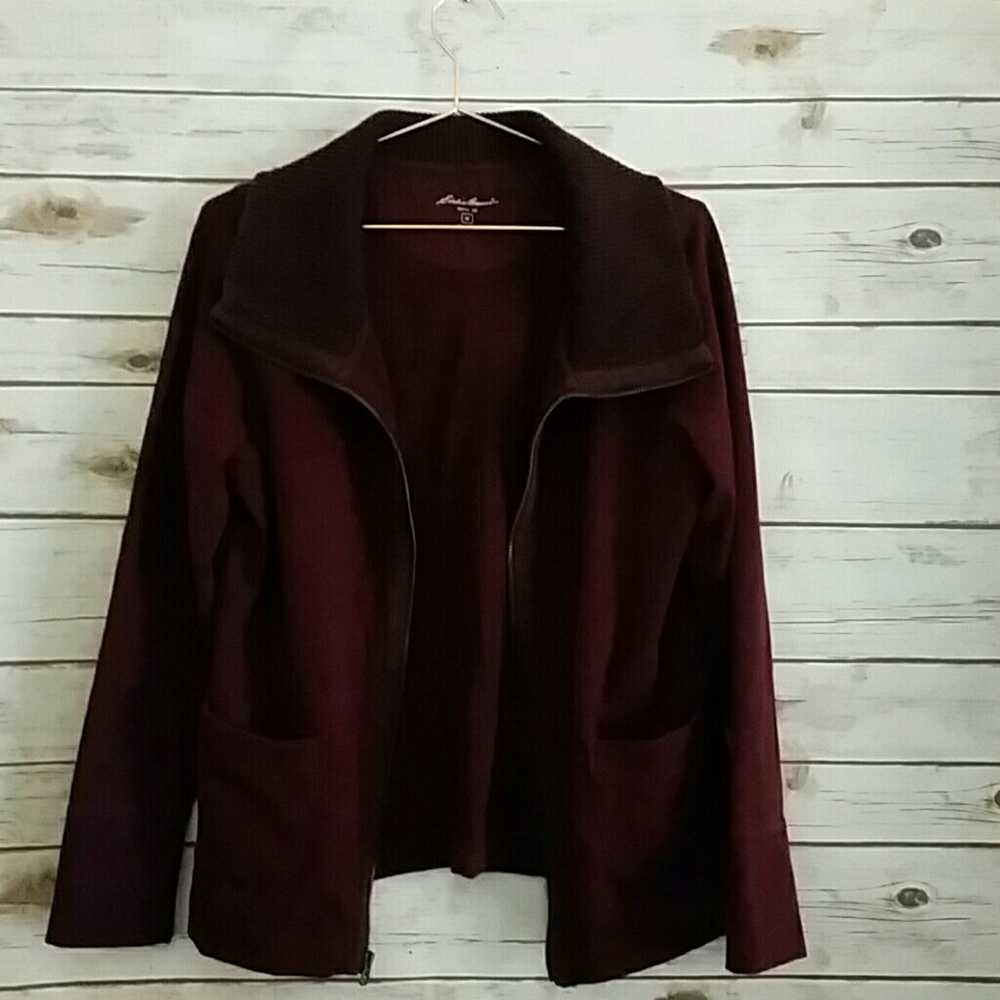 Eddie Bauer zip up jacket. Maroon.